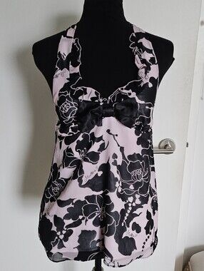 Ma*rs Agejo Gyaru Black And Pink Halter Neck Camisole Top